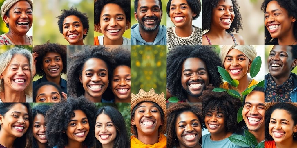 Diverse individuals celebrating hope and transformation through stories.